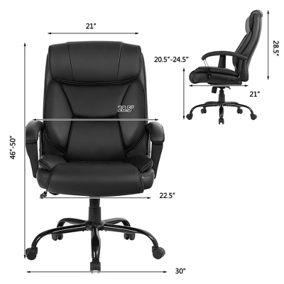 Costway Big & Tall 500lb Massage Office Chair E Xecutive PU Leather Computer Desk Chair 2 Costway Big & Tall 500lb Massage Office Chair E Xecutive PU Leather Computer Desk Chair - Image 2