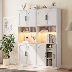 Kitchen Pantry Cabinet With RGB Light, Tall Kitchen Hutch Bar Cabinet With Microwave Stand 9 Kitchen Pantry Cabinet With RGB Light, Tall Kitchen Hutch Bar Cabinet With Microwave Stand -Chic Furniture Store GUEST 5a336d83 f481 4a24 a0ec 4e02dc1db64f