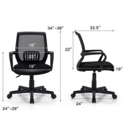 Costway Height Adjustable Mid-Back Mesh Chair Executive Chair W/ Lumbar Support 12 Costway Height Adjustable Mid-Back Mesh Chair Executive Chair W/ Lumbar Support -Chic Furniture Store GUEST 5a8224ee 6825 42ef 9e03 f604ccc45b49