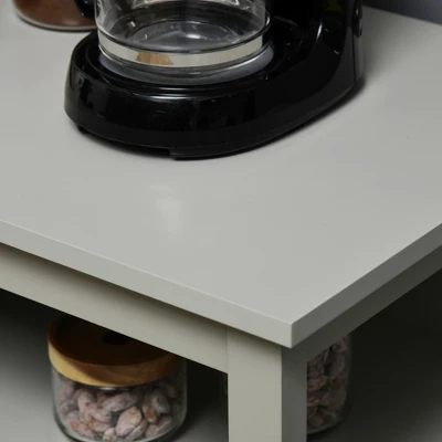 HOMCOM Kitchen Sideboard, Storage Buffet Cabinet With Open Shelf, Glass Door Cabinet And Adjustable Shelf For Living Room, Gray 5 HOMCOM Kitchen Sideboard, Storage Buffet Cabinet With Open Shelf, Glass Door Cabinet And Adjustable Shelf For Living Room, Gray - Image 5