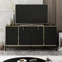 FUFU&GAGA Wave Finish 4 Door Floor Standing Sideboard With Adjustable Shelves 15 FUFU&GAGA Wave Finish 4 Door Floor Standing Sideboard With Adjustable Shelves -Chic Furniture Store GUEST 5c10acec b93c 416d 94fb e783b02b4d4e