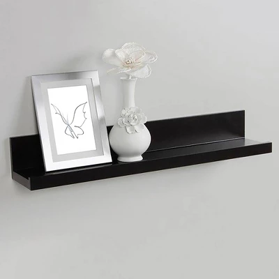 24" Modern Picture Ledge Floating Wall Shelf Black - Inplace 1 24" Modern Picture Ledge Floating Wall Shelf Black - Inplace