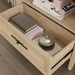 51.41" 2 Open Shelves Adaline Café Vertical Bookcase With Storage Orchard Oak - Sauder -Chic Furniture Store GUEST 603e8b69 2db9 4335 8247 0f2c04ba1808