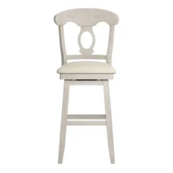 29" South Hill Napoleon Back Wood Swivel Height Barstool - Inspire Q