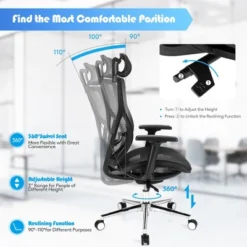Costway Ergonomic Office Chair High-Back Mesh Chair W/Adjustable Lumbar Support -Chic Furniture Store GUEST 625eac8b 57c3 4d85 a154 4a5a8e0f20d2