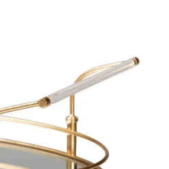 Nakano Metal And Glass 2 Tier Wine Cart Gold/Mirror - Baxton Studio -Chic Furniture Store GUEST 63998cfc d331 4ebf 9b08 ad3495fc190d