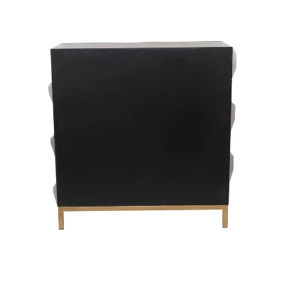 Contemporary Bold Facet Carved Wood Side Cabinet Brown - Olivia & May 2 Contemporary Bold Facet Carved Wood Side Cabinet Brown - Olivia & May - Image 2