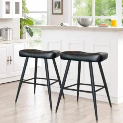25" Kobe Backless Upholstered Saddle Counter Stool (Set Of 2)- The Pop Maison 21 25" Kobe Backless Upholstered Saddle Counter Stool (Set Of 2)- The Pop Maison -Chic Furniture Store GUEST 661b34cf a838 4f8f aa0e 89e67a80bbfe