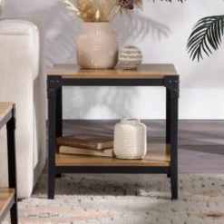 Set Of 2 Benny Urban Industrial Angle Iron Side Tables - Saracina Home -Chic Furniture Store GUEST 6787a235 c482 4325 8c73 2cb21fa3a98b