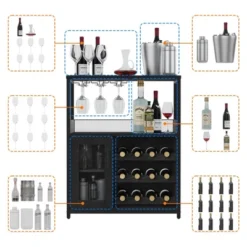 Corner Wine Rack, 3-Tier Freestanding Bar Cabinet For Kitchen, Living Room - 69x35x92cm With Glass Holder & Mesh Door 16 Corner Wine Rack, 3-Tier Freestanding Bar Cabinet For Kitchen, Living Room - 69x35x92cm With Glass Holder & Mesh Door -Chic Furniture Store GUEST 67a7fb5f 4e2c 4c8e 8d58 2b514d2ed87a