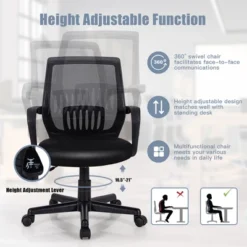 Costway Height Adjustable Mid-Back Mesh Chair Executive Chair W/ Lumbar Support 15 Costway Height Adjustable Mid-Back Mesh Chair Executive Chair W/ Lumbar Support -Chic Furniture Store GUEST 696a1b11 8701 40c5 adf2 2db89a71ae0a