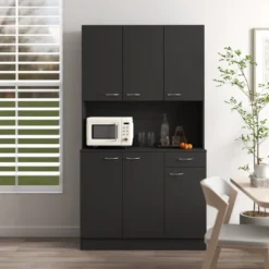 70.87" Tall Kitchen Hutch Cabinet, Pantry Storage Cabinet With 6-Doors, 1 Open Shelf And 1 Drawer - ModernLuxe -Chic Furniture Store GUEST 6b8ba414 584c 40b4 a433 3e7edf952355