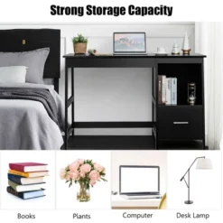 Costway 47.5'' Computer Desk Trestle Desk Writing Study Workstation W/ 2 Drawers -Chic Furniture Store GUEST 6bac7dab 04d2 4a26 82f9 6f9817b1c404