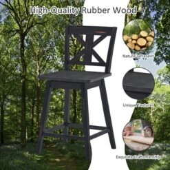 Costway Set Of 2 Bar Stools Swivel Counter Height Chair W/ Solid Wood Legs WhiteBlack 13 Costway Set Of 2 Bar Stools Swivel Counter Height Chair W/ Solid Wood Legs WhiteBlack -Chic Furniture Store GUEST 6bfe3971 308f 4876 920b edd4b69f9c2d