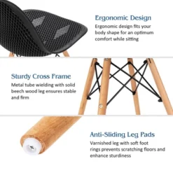 Costway Set Of 4 Plastic Hollow Out Chair Mid Century Modern Wood-Leg Seat 17 Costway Set Of 4 Plastic Hollow Out Chair Mid Century Modern Wood-Leg Seat -Chic Furniture Store GUEST 6c0d8619 d52a 4120 8115 2fc8a9034699