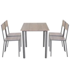 HOMCOM 5 Piece Modern Rectangular Dining Room Table Set With 4 Metal Frame Chairs For Kitchen, Breakfast Nook, Dinette -Chic Furniture Store GUEST 6c1fc95d daaf 4b53 aa47 a9ebc0218447