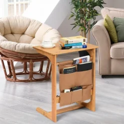 Costway Bamboo Sofa Table Laptop Desk Coffee Snack End Table Bedside Table W/Storage Bag -Chic Furniture Store GUEST 6c460e0a e861 485e bd9c 5cbe08c8c758