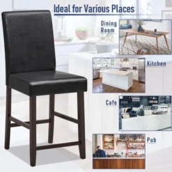 Costway Set Of 2/4 Bar Stools 25inch Counter Height Barstool Pub Chair W/Rubber Wood Legs -Chic Furniture Store GUEST 6d78eb41 f1ca 4310 b265 db1e6eb1041f