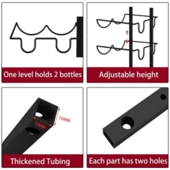 Itopfox 24 Bottle Wall Mounted Wine Rack, Adjustable Height For Wine, Liquor, Champagne, Matte Black Metal Rack For Kitchen, Bar, Wine Cellar -Chic Furniture Store GUEST 6e13b896 1c88 4b02 9cd3 8308d33fbd39