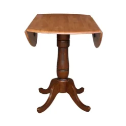 35.5" Brevin Round Dual Pedestal Drop Leaf Dining Table Cinnamon/Espresso - International Concepts -Chic Furniture Store GUEST 6e17a53c 2378 4bef b2be 6fd80e45cc68