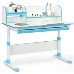 Costway Adjustable Height Kids Study Desk Drafting Table Computer Station PinkBlue -Chic Furniture Store GUEST 6e6239aa ef3e 49f9 bea4 7ab10357218e