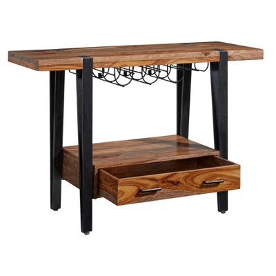 Secret Saloon 1 Drawer Wine Console Brown/Black - Treasure Trove Accents 2 Secret Saloon 1 Drawer Wine Console Brown/Black - Treasure Trove Accents - Image 2