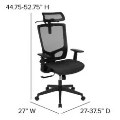 Emma And Oliver Ergonomic Mesh Office Chair-Synchro-Tilt, Pivot Headrest, Adjustable Arms -Chic Furniture Store GUEST 72321c2e b058 497f 883e 582098564446