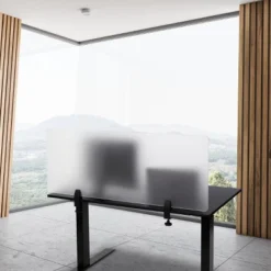 Stand Up Desk Store ReFocus Clamp-On Acrylic Desk Divider Partition Sneeze Guard Shield