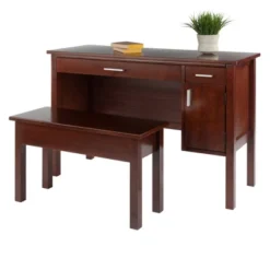 2pc Emmett Desk Set With Bench Walnut - Winsome -Chic Furniture Store GUEST 731373a7 3247 49bd bf3b 4db76fbf7275
