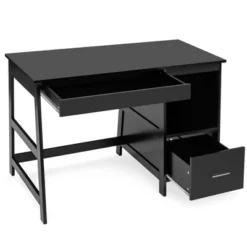 Costway 47.5'' Computer Desk Trestle Desk Writing Study Workstation W/ 2 Drawers -Chic Furniture Store GUEST 732b6f15 1a7f 46ed 9e29 8b741f63de50