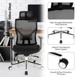 Costway Ergonomic Office Chair High-Back Mesh Chair W/Adjustable Lumbar Support -Chic Furniture Store GUEST 74647328 76ca 47e8 af88 2795517ac313