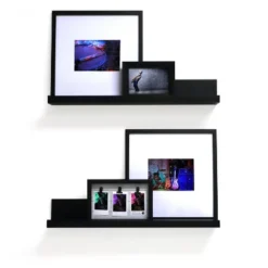 Set Of 2 (24") Modern Picture Ledge Wall Shelf Black - Inplace -Chic Furniture Store GUEST 75611dea 455c 460f 89c1 39c4d2eeca27