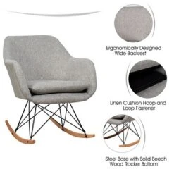 Costway Set Of 2 Accent Rocking Chair Upholstered Rocking Arm Chair W/ Cushion -Chic Furniture Store GUEST 75b13b70 9c36 4ef8 838a 9620d8e755be