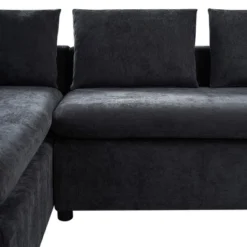 L-Shaped Sectional Sofa Chenille Upholstered Sofa Couch With Wooden Storage Compartment, Black/Brown/Gray/Green-ModernLuxe -Chic Furniture Store GUEST 772c0b7f 63f9 40fb b8e4 73138582a892