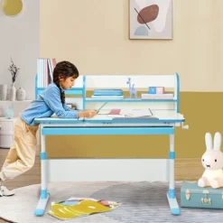 Costway Adjustable Height Kids Study Desk Drafting Table Computer Station PinkBlue -Chic Furniture Store GUEST 7787394f 3f37 4972 8bf4 a294f81752ed