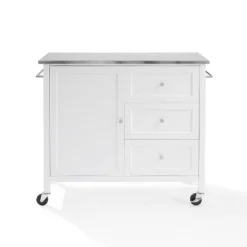 Soren Stainless Steel Top Kitchen Island/Cart Stainless Steel /White - Crosley -Chic Furniture Store GUEST 79cfbf2c c3c2 4ea3 acb8 e01424332f83