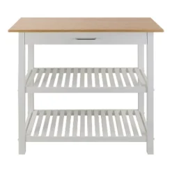 Casual Home Kitchen Island Bar Station With Hardwood Counter Top, Stainless Steel Towel Rack, 1 Large Drawer And Lower Storage -Chic Furniture Store GUEST 7af27988 3ba2 458f 8fc3 c5988778f4da