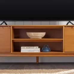 Solid Wood Mid-Century Modern TV Stand For TVs Up To 80" - Saracina Home -Chic Furniture Store GUEST 7b8f78dc b7ab 4f0a bbb2 79db23e31b3a