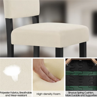 Yaheetech 24.6" H Upholstered Counter Bar Stool, Beige 5 Yaheetech 24.6" H Upholstered Counter Bar Stool, Beige - Image 5