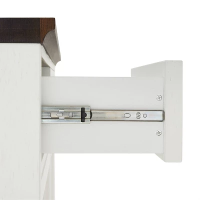 Clifton Kitchen Island With Upholstered Saddle Stools Distressed White/Black - Crosley 14 Clifton Kitchen Island With Upholstered Saddle Stools Distressed White/Black - Crosley - Image 14