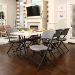 4pk Padded Commercial Grade Folding Chair Gray - Lifetime -Chic Furniture Store GUEST 8029ef5d f880 446e b291 a7f6e17ccf6d