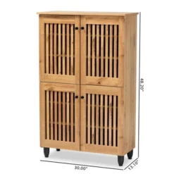 Fernanda Wood 4 Door Storage Cabinet Oak Brown/Black - Baxton Studio -Chic Furniture Store GUEST 804a921b 75d1 4da4 be3a 0d015f6b49b1