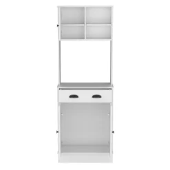 Gulches Stylish White Pantry Cabinet With Drawer And 3 Doors - Perfect For Kitchen Storage -Chic Furniture Store GUEST 8126deb4 31f9 4cf6 bd28 5ea7d7dde48d