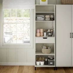 Vario Open Cabinet With Drawer White - Room & Joy