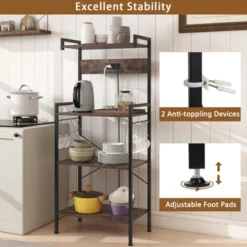 Tangkula Kitchen Bakers Rack W/ Power Outlet 4 Tiers Coffee Bar Table W/ 2 AC Outlets -Chic Furniture Store GUEST 83ac4789 3815 43e6 94a9 0cbaeb3888ee