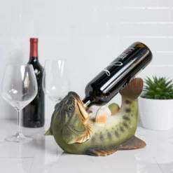 True Boozy Bass Polyresin Wine Bottle Holder Set Of 1, Green, Holds 1 Standard Wine Bottle -Chic Furniture Store GUEST 8402a215 d73c 404e 969c 902b1984a64a