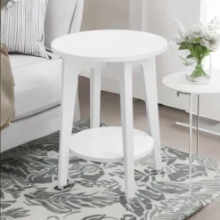 LEDREM Round End Table Farmhouse Small Side Table Living Room Corner Table Drink Table 19 LEDREM Round End Table Farmhouse Small Side Table Living Room Corner Table Drink Table -Chic Furniture Store GUEST 8531b77f 55df 4439 8d0c c912008a75ba