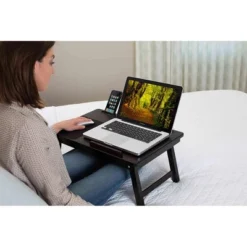 Sofia + Sam Multi-tasking Laptop Bed Tray - Left Handed - Walnut -Chic Furniture Store GUEST 87572717 f940 439b b9e7 0a4efbb3f506