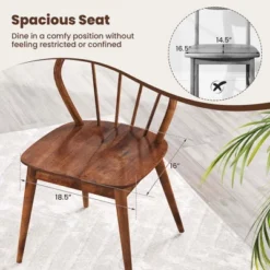 Costway Wooden Dining Chair Set Of 2/4 With High Spindle Back Rubber Wood Legs Wide Seat 15 Costway Wooden Dining Chair Set Of 2/4 With High Spindle Back Rubber Wood Legs Wide Seat -Chic Furniture Store GUEST 87b0b293 1671 41bc ae96 8165ab79b7d6