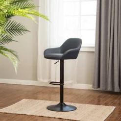 Set Of 2 Mid Century Modern Leatherette Gaslift Adjustable Swivel Barstool - Glitzhome -Chic Furniture Store GUEST 87e462d2 c829 4e26 9e00 176d776d4234